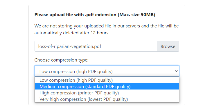4 levels of PDF compression 4 levels of PDF compression