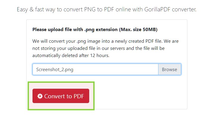 Click on the button to convert to PDF Click on the button to convert to PDF