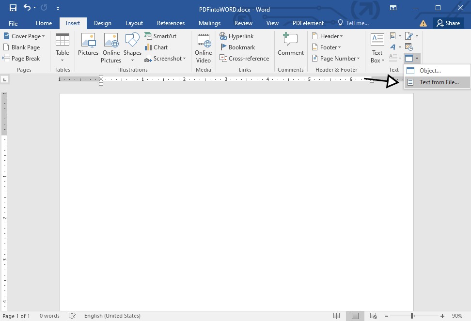 PDF into Word by insert text from file PDF into Word by insert text from file