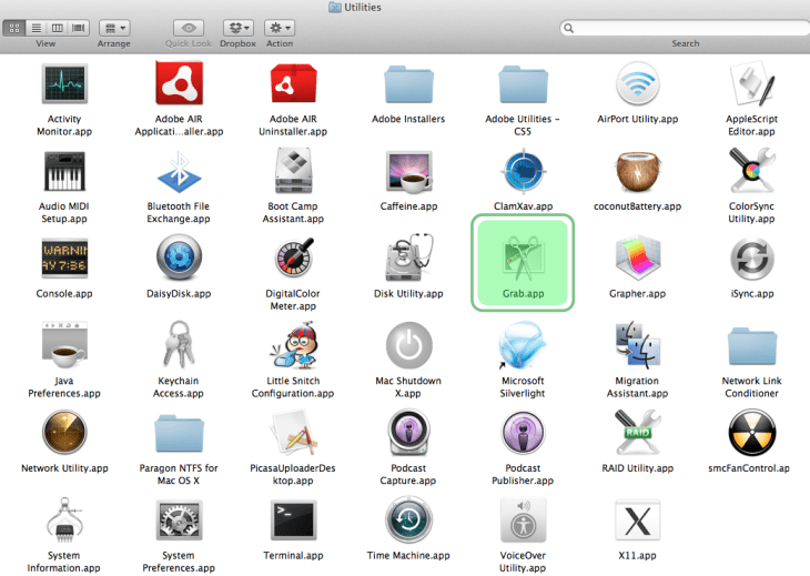 Using Grab to take a screenshot on Mac Using Grab to take a screenshot on Mac